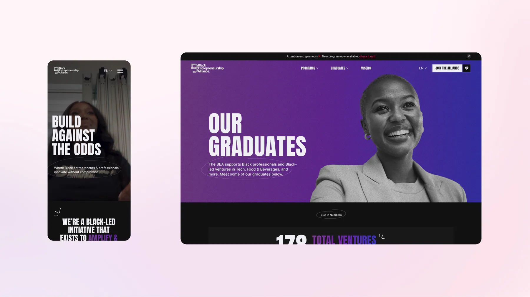 Black Entrepreneurship Alliance website by Aully