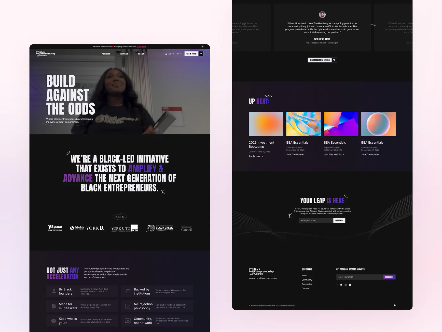 Black Entrepreneurship Alliance website by Aully
