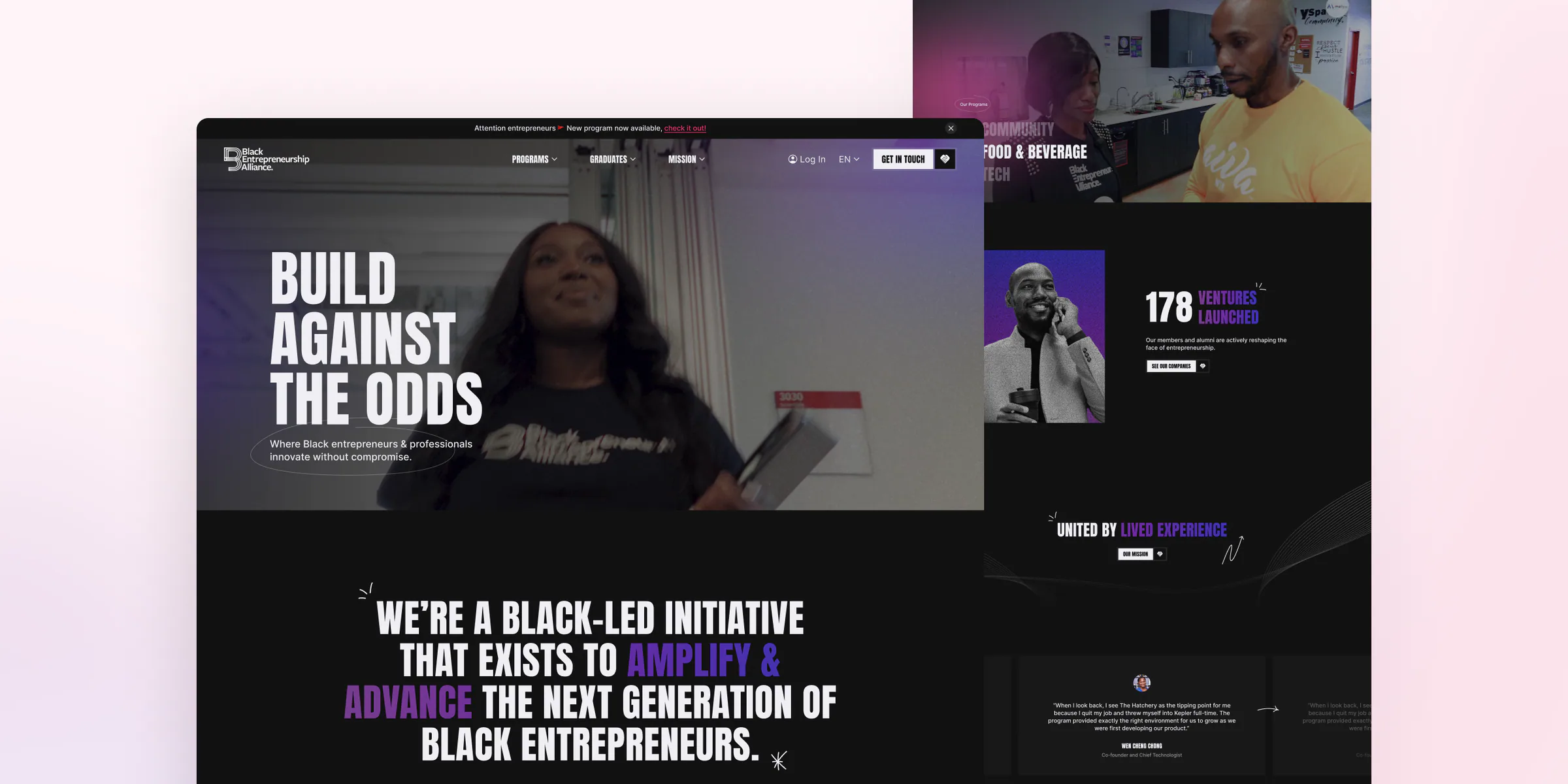 Black Entrepreneurship Alliance website by Aully