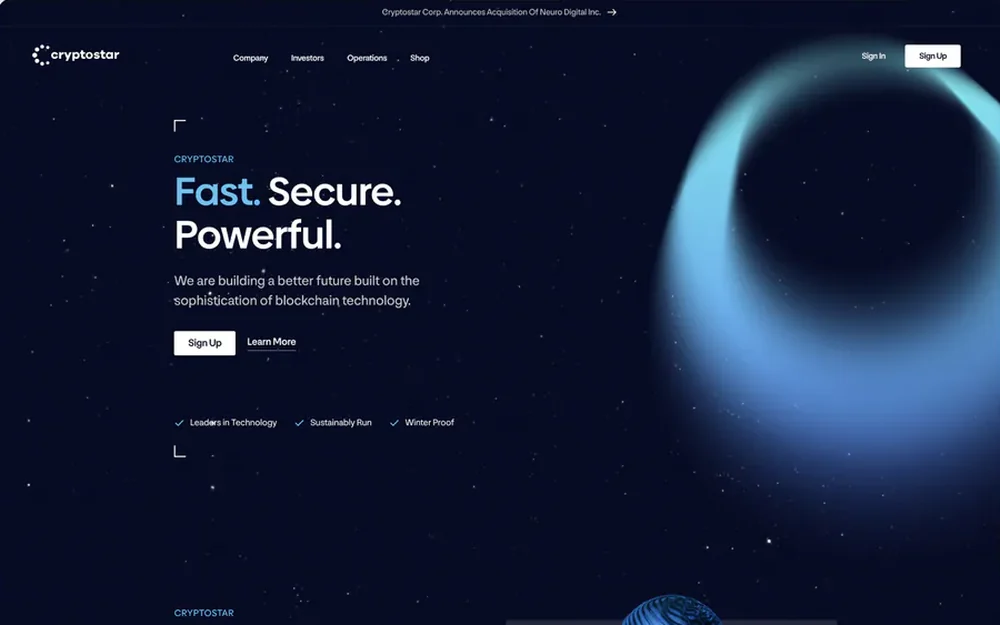 CryptoStar website by Aully