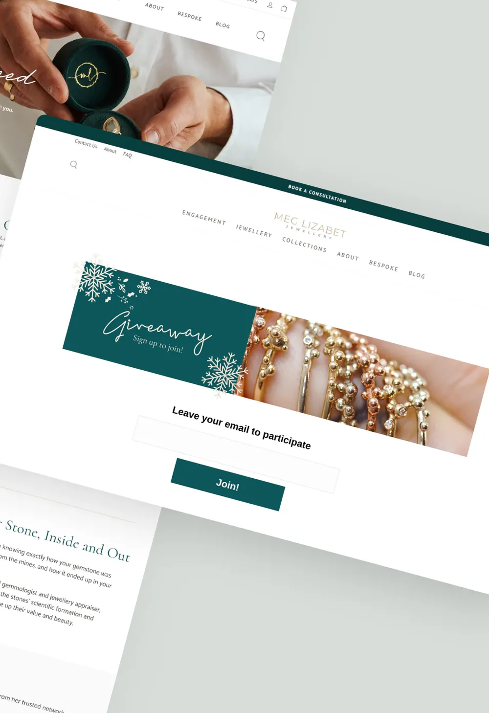 Meg Lizabet Jewellery website by Aully