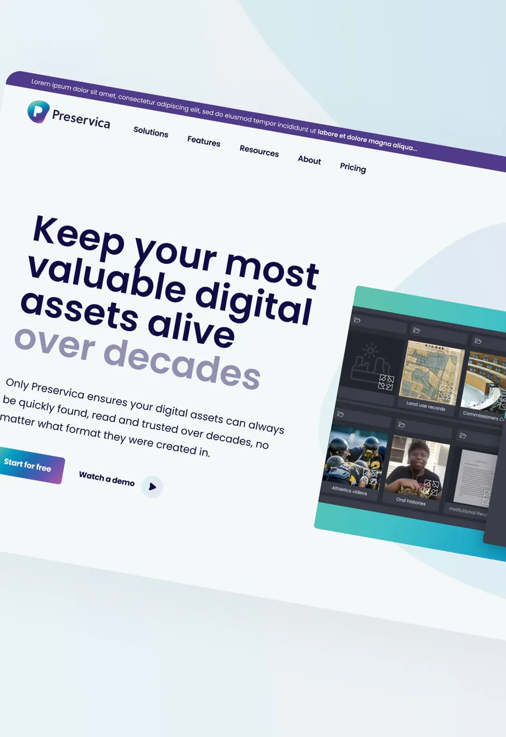 Preservica website by Aully