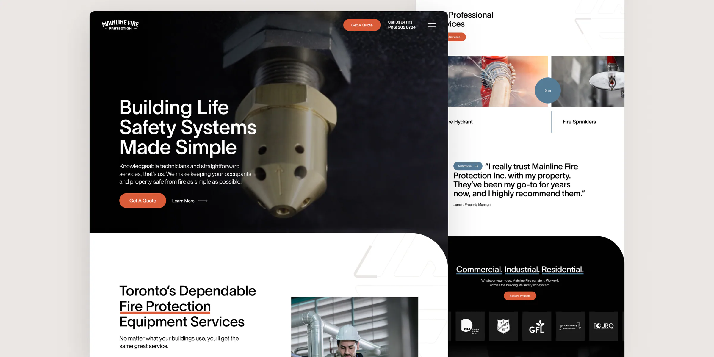 Mainline Fire Protection website by Aully