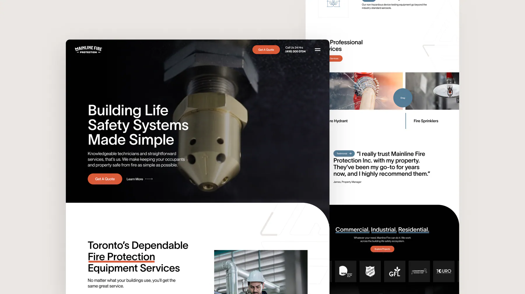 Mainline Fire Protection website by Aully