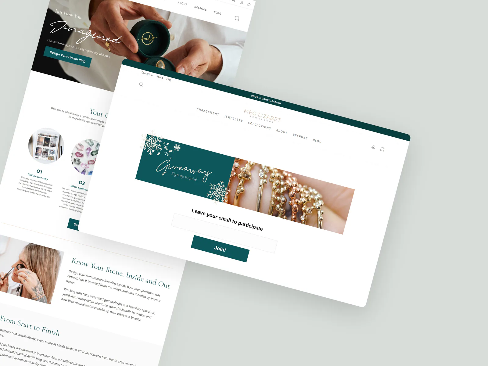 Meg Lizabet Jewellery website by Aully