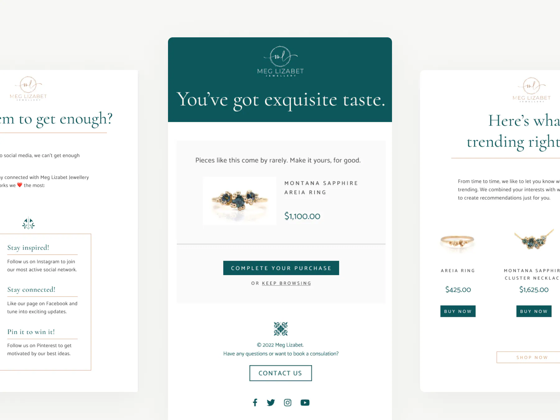 Meg Lizabet Jewellery website by Aully