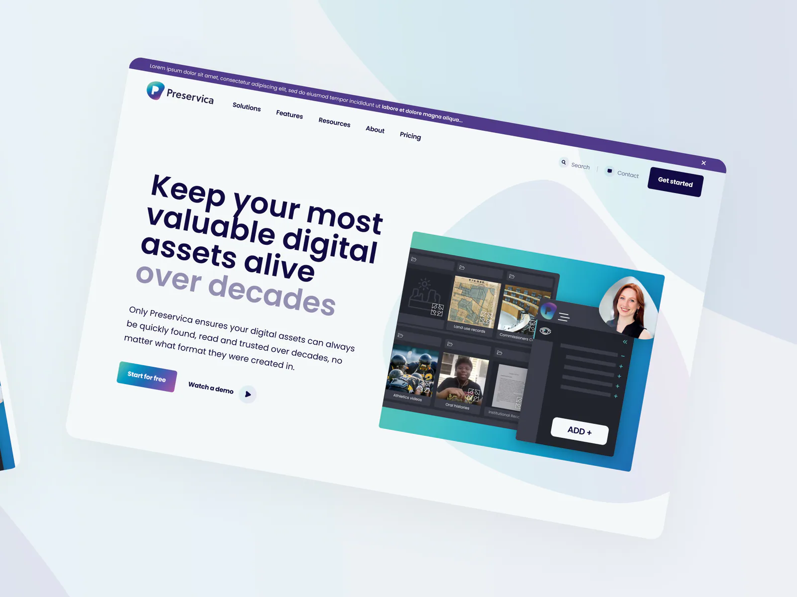 Preservica website by Aully