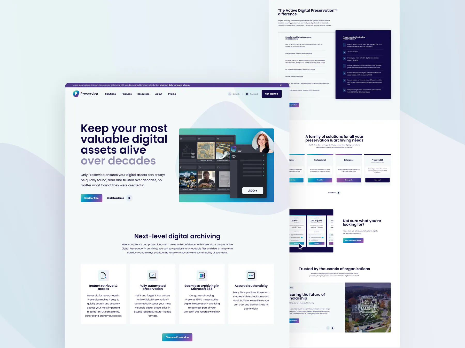 Preservica website by Aully