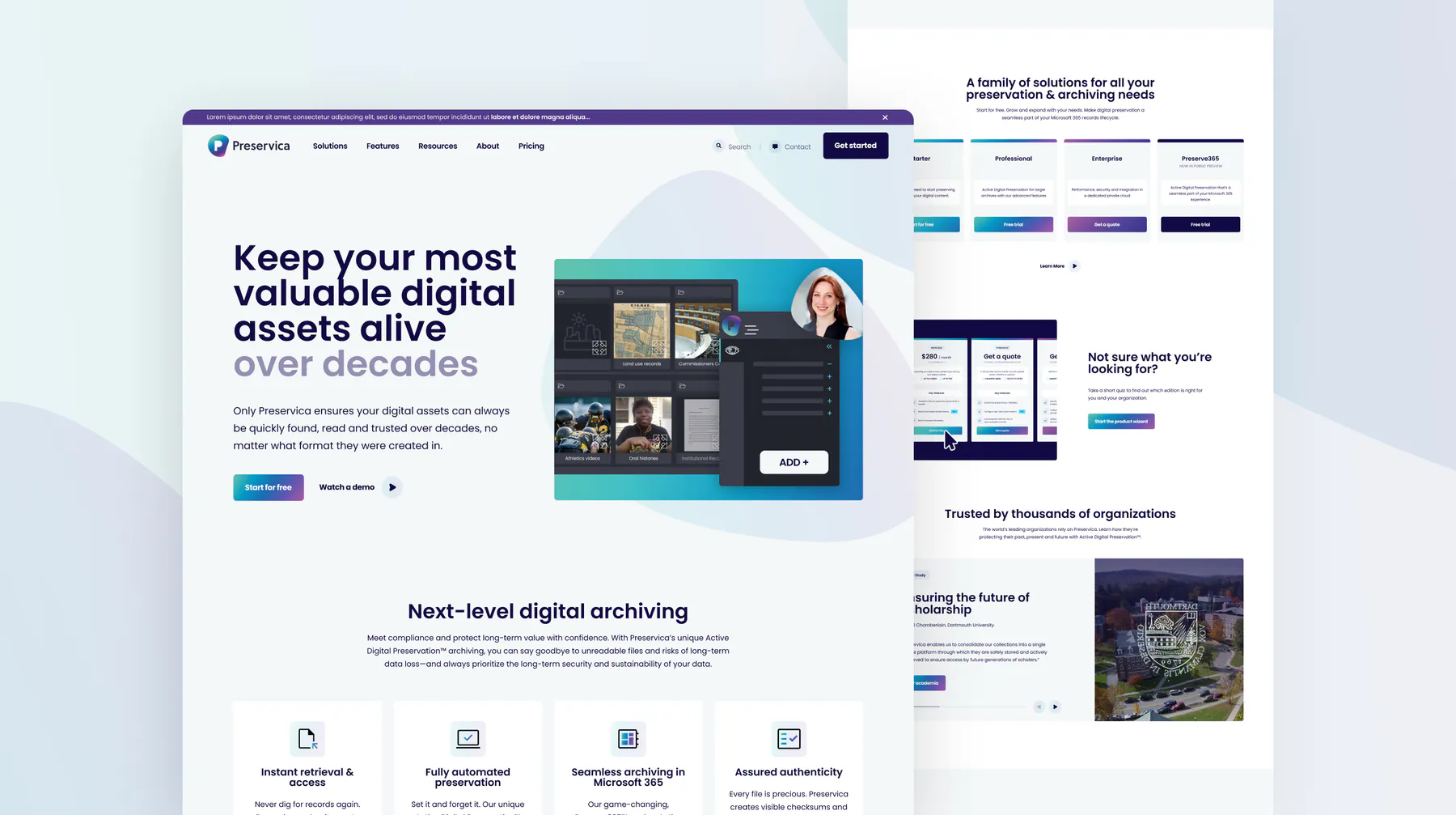 Preservica website by Aully