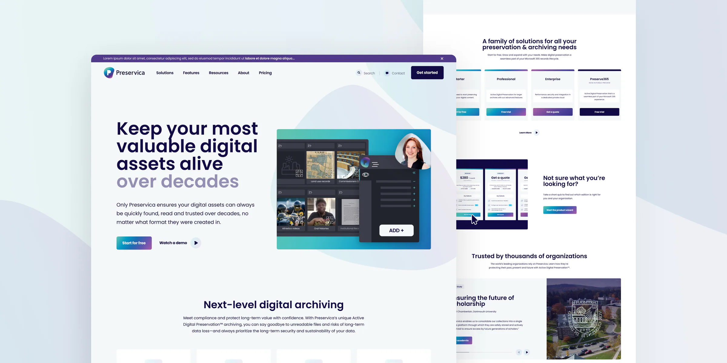 Preservica website by Aully